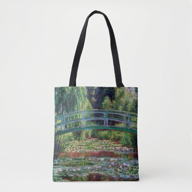 Bolso De Tela El puente japonés (estanque de Lily-Agua), Monet (Anverso)