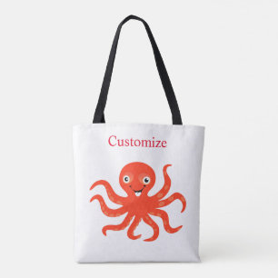 Bolso De Tela El pulpo sonriente rojo agudo Thunder_Cove