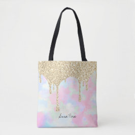 Bolso De Tela *~* El Purpurina de oro Pastel Unicornio Mermaid A