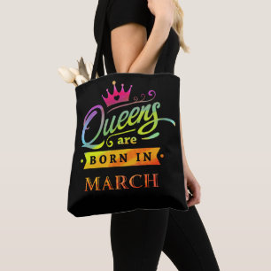 Bolso De Tela El Queens es en marzo regalo de cumpleaños nacido