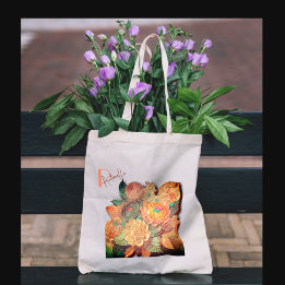 Bolso De Tela El ramo de flores - Pintura en madera