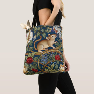 Bolso De Tela El ratón y las flores Art Nouveau