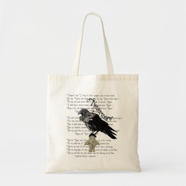 Bolso De Tela El ravén de Edgar Allan Poe (Frente)