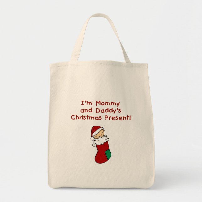 Bolso De Tela El regalo de Navidad de mamá y papá (Frente)