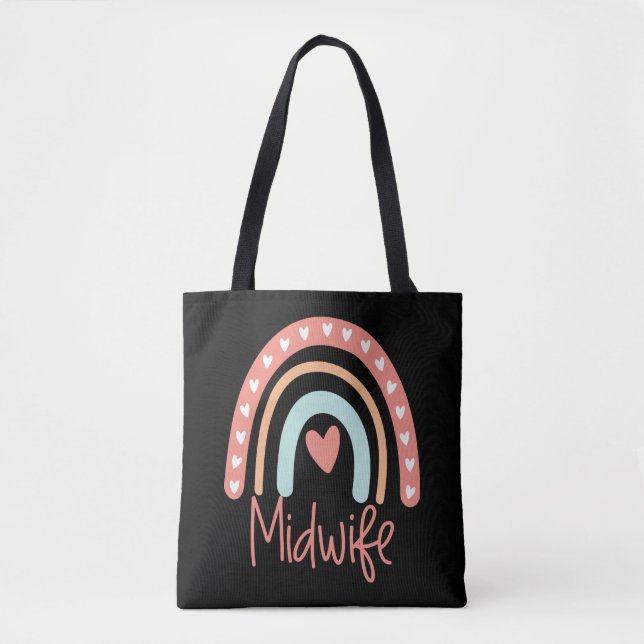 Bolso De Tela El regalo de partería Boho Rainbow (Anverso)