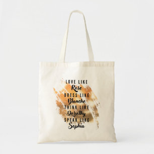 Bolso De Tela El Relieve metalizado dorado de la tipografía de l