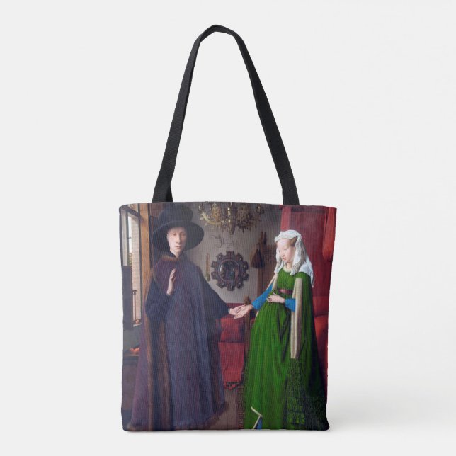 Bolso De Tela El retrato de Arnolfini, Jan van Eyck (Reverso)