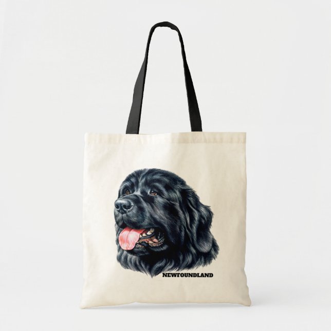 Bolso De Tela El retrato de arte de perro recién encontrado (Frente)