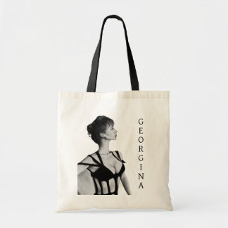 Bolso De Tela El retrato de la dama mujer en negro y blanco Arte