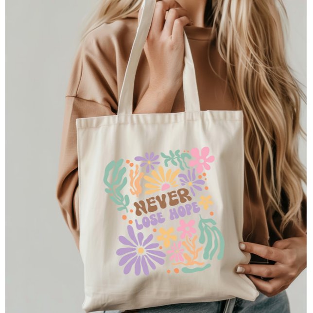 Bolso De Tela El Retro Floral Boho nunca pierde la esperanza (Subido por el creador)