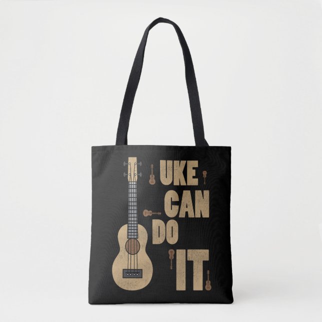 Bolso De Tela El retruécano Uke de Ukelele puede hacerlo (Anverso)