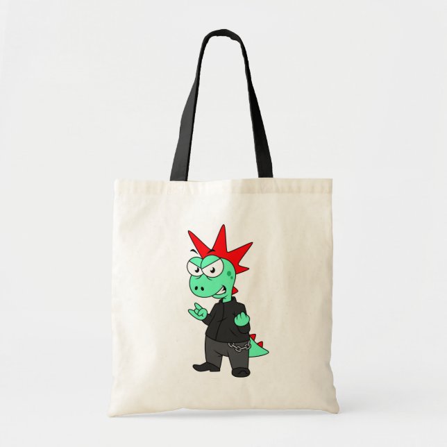 Bolso De Tela El Rex De Tyrannosaurus Se Vestió Como Un Punk. (Frente)