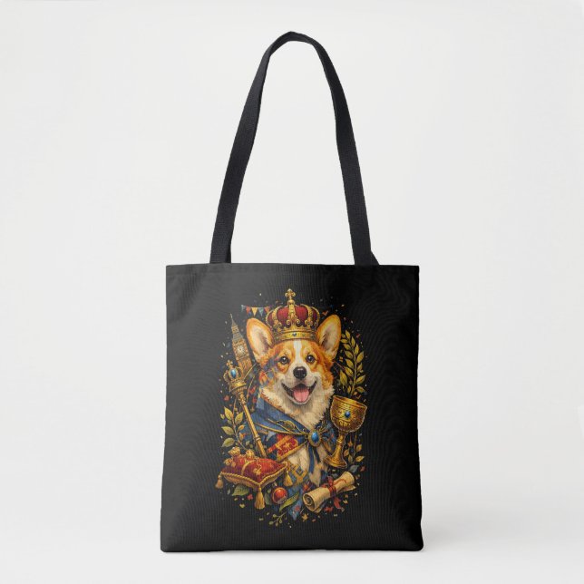 Bolso De Tela El Rey Corgi (Anverso)