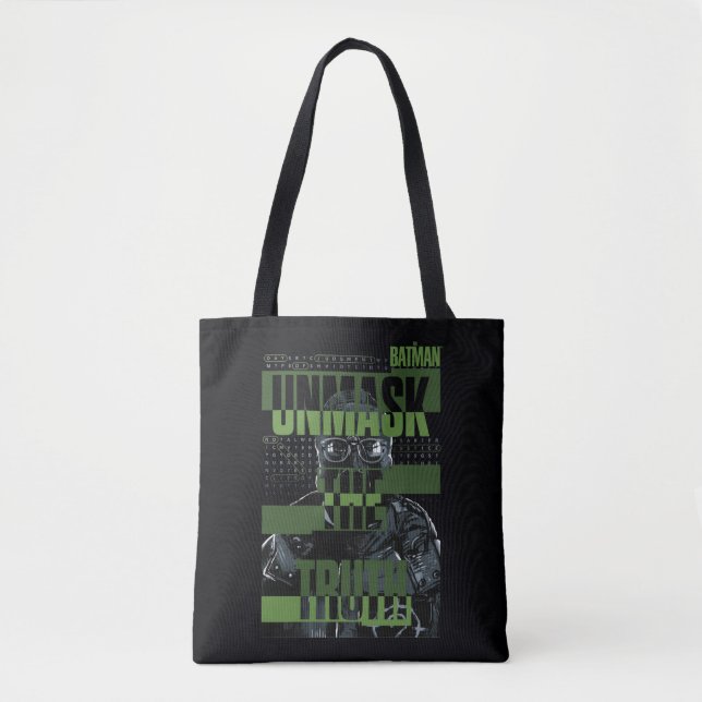 Bolso De Tela El Riddler - Desenmascara La Verdad (Anverso)