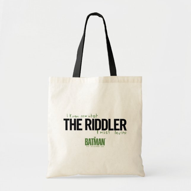 Bolso De Tela El Riddler - Sé Lo Que Debo Convertirme (Frente)