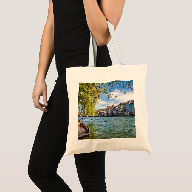 Bolso De Tela El río Limmat, Zúrich (Anverso (producto))