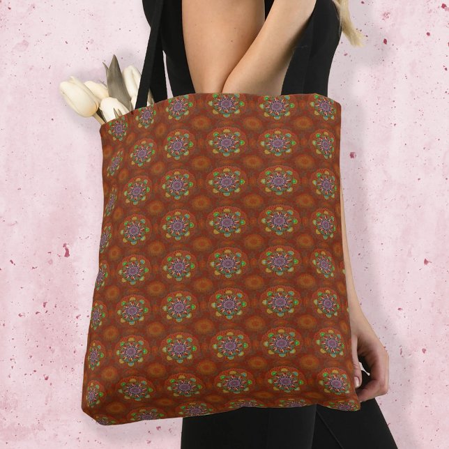Bolso De Tela El rojo floral del filtro de Mandala escudero Mani (Subido por el creador)