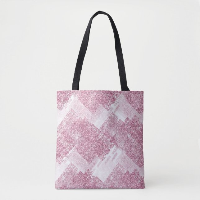 Bolso De Tela El rosa brilla sobre el blanco. (Anverso)