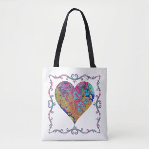 Bolso De Tela El rosa burbujea acrílico vierte el tote tres