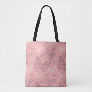 Bolso De Tela El rosa de la mariposa