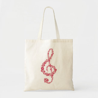 Bolso De Tela El rosa del Clef agudo de la música puntea el