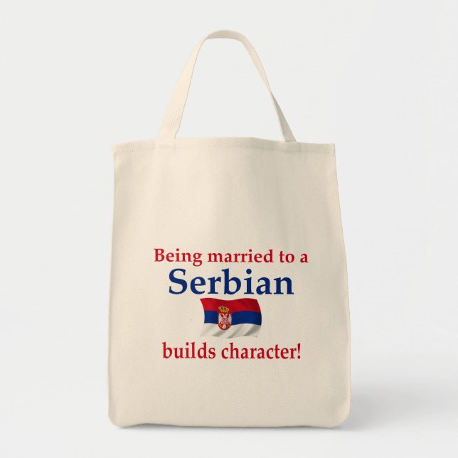 Bolso De Tela El servio construye el carácter (Frente)