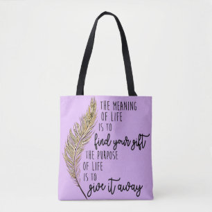 Bolso De Tela El significado de la vida - diseño púrpura del