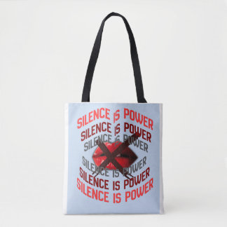Bolso De Tela El Silencio Es Poder Tipografía Negrita Arte