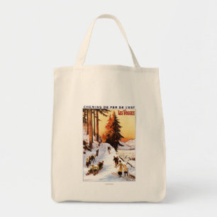Bolso De Tela El Sledding y esquí en el poster de los Vosgos