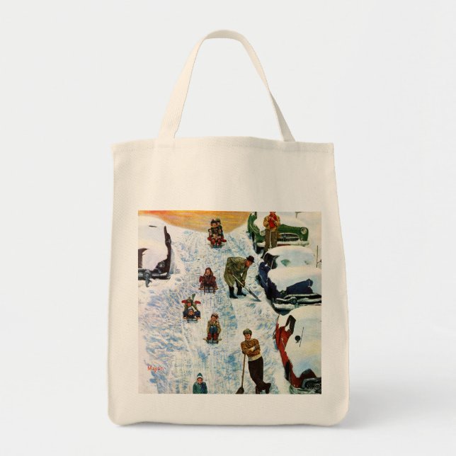 Bolso De Tela El Sledding y excavación (Frente)