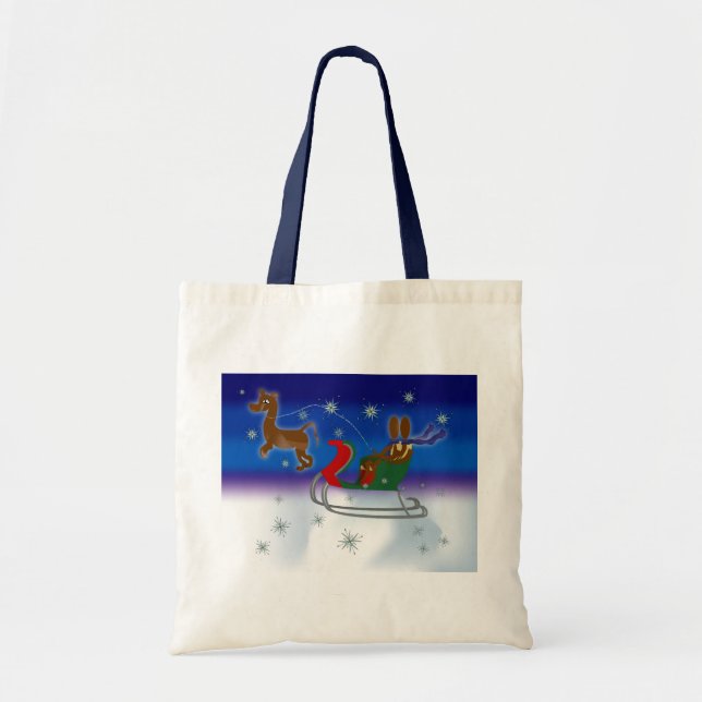 Bolso De Tela El ~ Sleigh Ride de Zinglee (Frente)