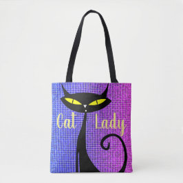 Bolso De Tela El sofisticado y elegante gato Personalizado