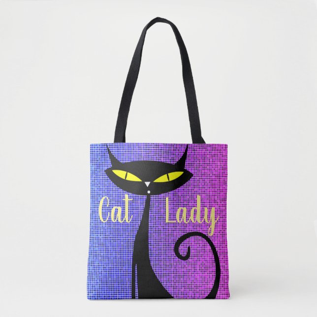 Bolso De Tela El sofisticado y elegante gato Personalizado (Anverso)