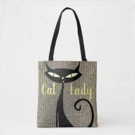 Bolso De Tela El sofisticado y elegante gato Personalizado