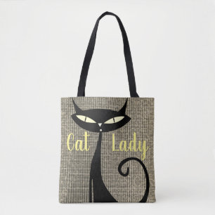 Bolso De Tela El sofisticado y elegante gato Personalizado