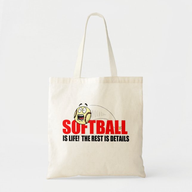 Bolso De Tela El softball es vida (Frente)