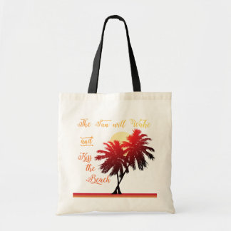Bolso De Tela El sol de palmeras despertará y besa la playa