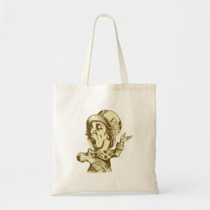 Bolso De Tela El sombrerero enojado entintó sepia