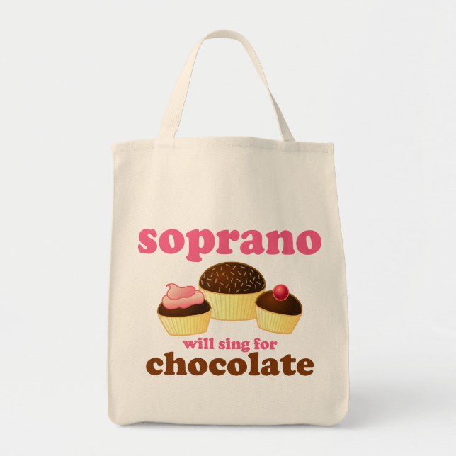 Bolso De Tela El soprano cantará para el chocolate (Frente)