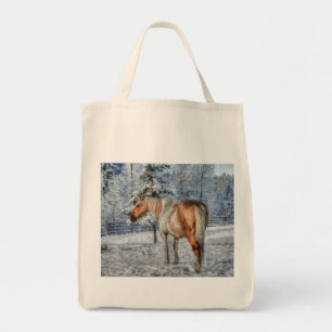 Bolso De Tela El Stallion Palomino Pinto y el tema del invierno