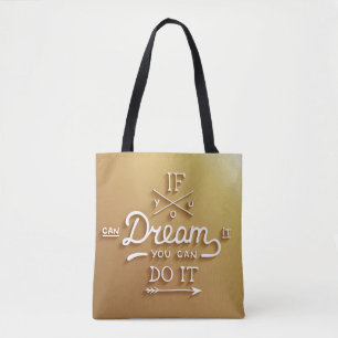 Bolso De Tela El sueño inspira motiva