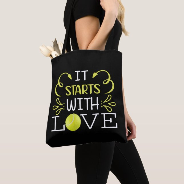 Bolso De Tela El tenis empieza con amor (Detalle)