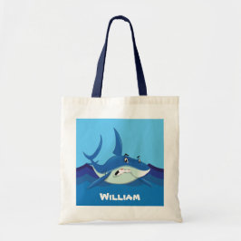 Bolso De Tela El tiburón mate nombre Tote Bag
