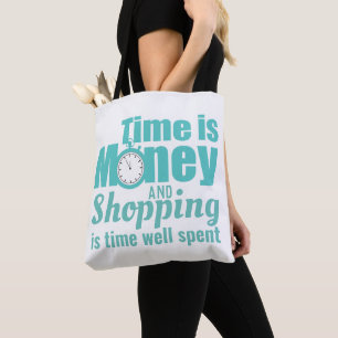 Bolso De Tela El tiempo es el eslogan de las compras de moda en 