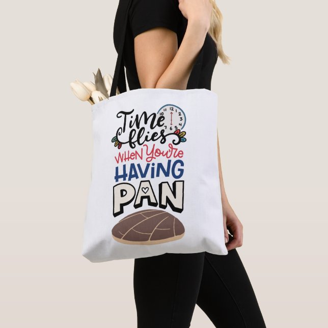 Bolso De Tela El tiempo vuela cuando tienes a Pan, español (Detalle)