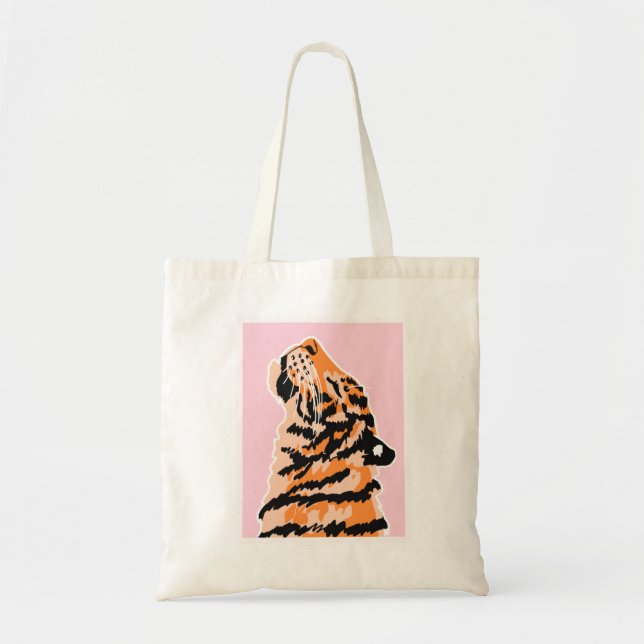 Bolso De Tela El tigre con franja negra (Frente)