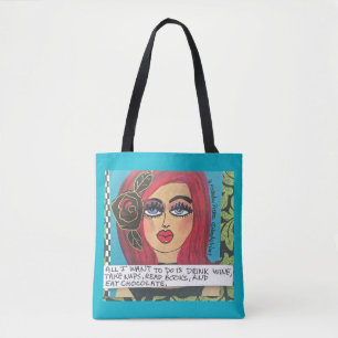 BOLSO DE TELA EL TOTE BAG-ALL QUE QUIERO HACER ES COMER EL
