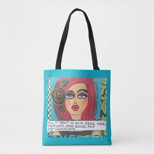 BOLSO DE TELA EL TOTE BAG-ALL QUE QUIERO HACER ES COMER EL (Anverso)