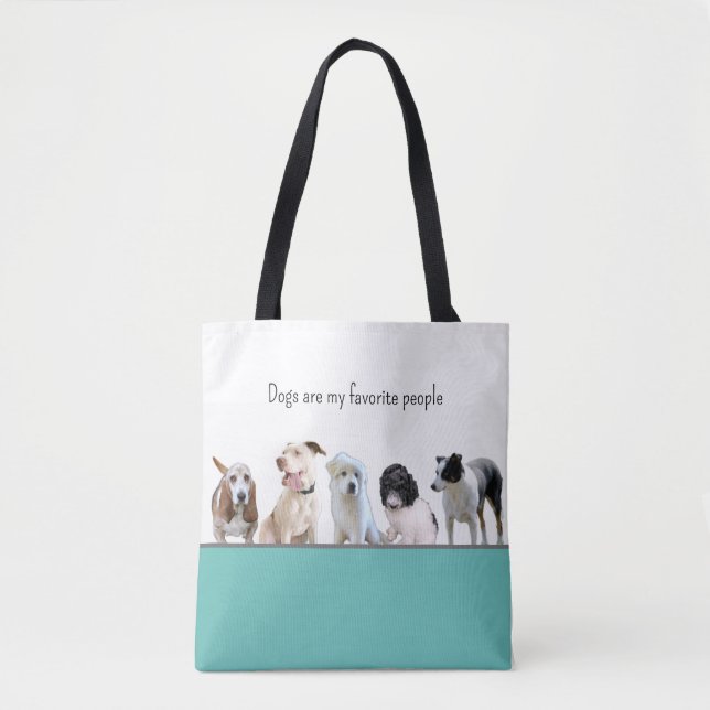 Bolso De Tela El tote con perros es mi gente favorita diciendo (Anverso)