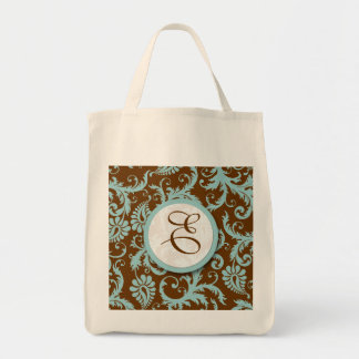 Bolso De Tela El Tote de Aqua Blue Bride Boda Floral Vintage
